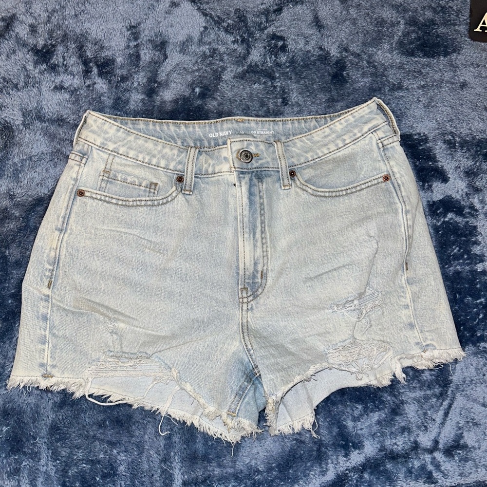 Old Navy Women's Distressed Light Blue Jean Shorts